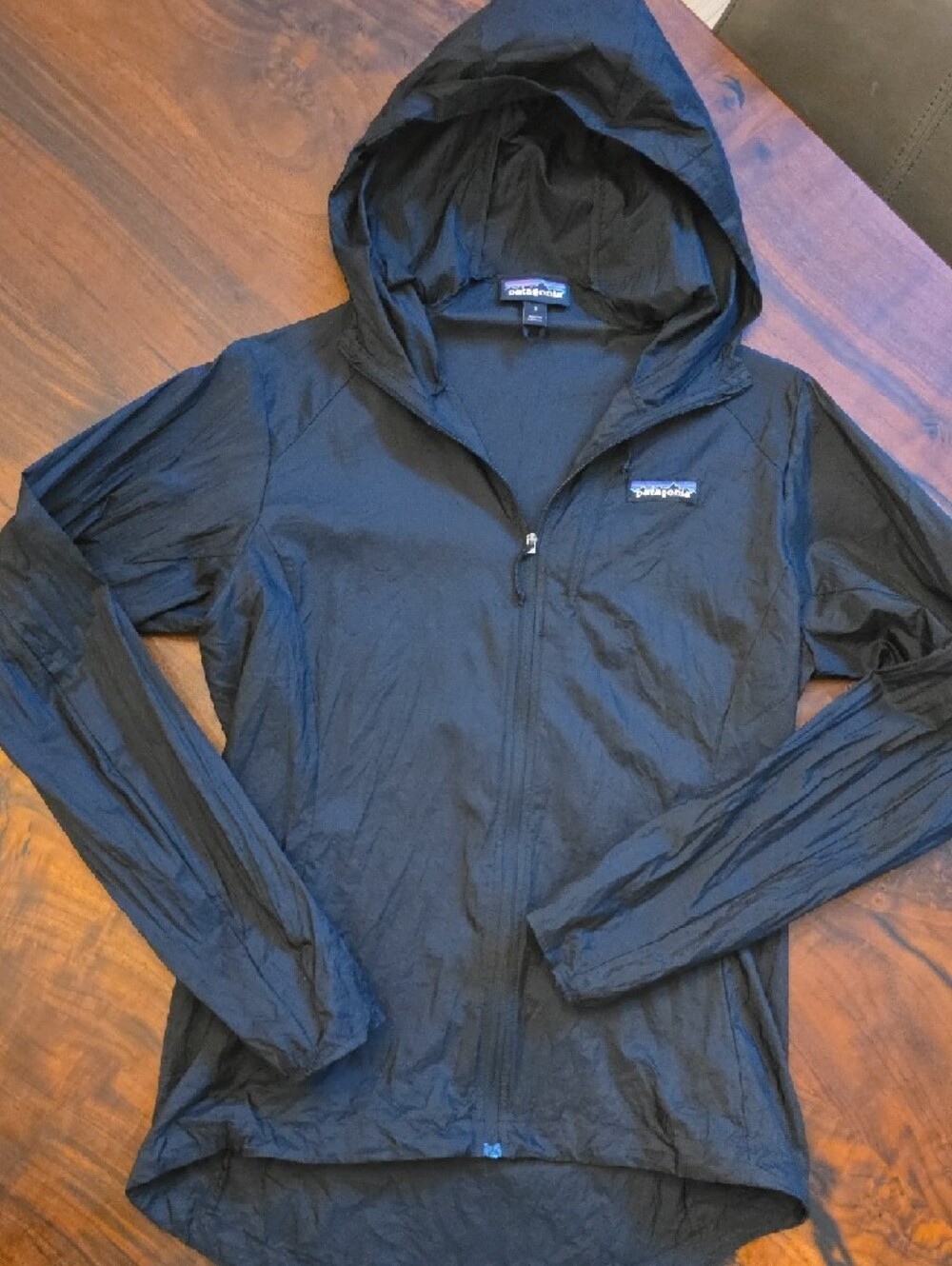 Patagonia HOUDINI ULTRA LIGHT Black Hooded Windbreaker with Chest Logo🔥